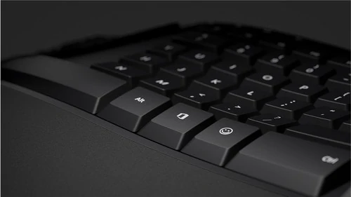 Microsoft ergonomisch toetsenbord, toetsen in close-up