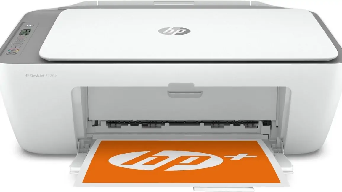 Witte printer van HP, vooraanzicht