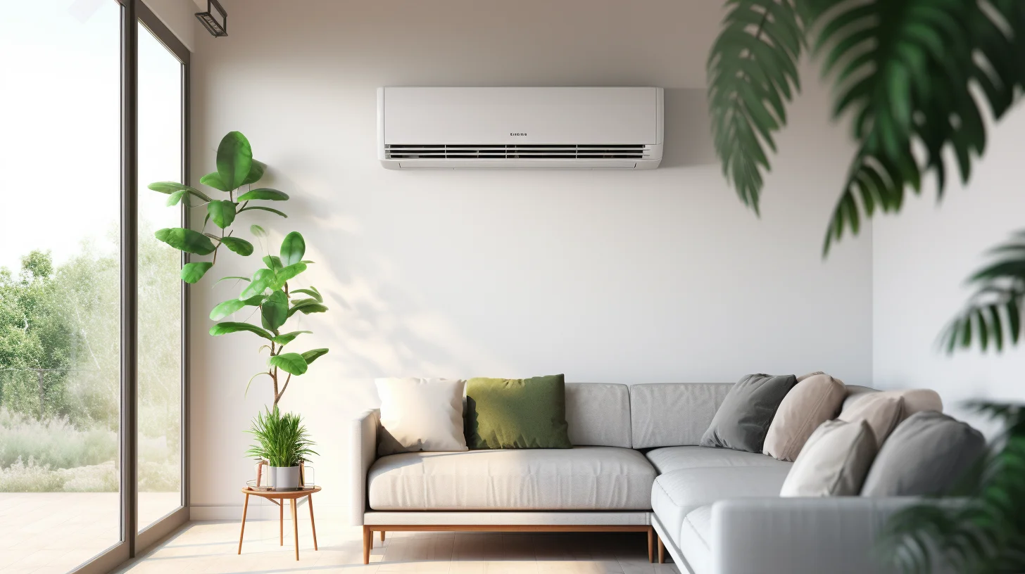 airconditioning in perfecte staat aan witte muur