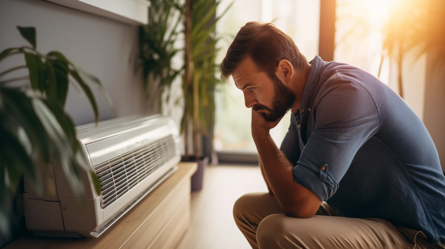 persoon inspecteert thuis airconditioning