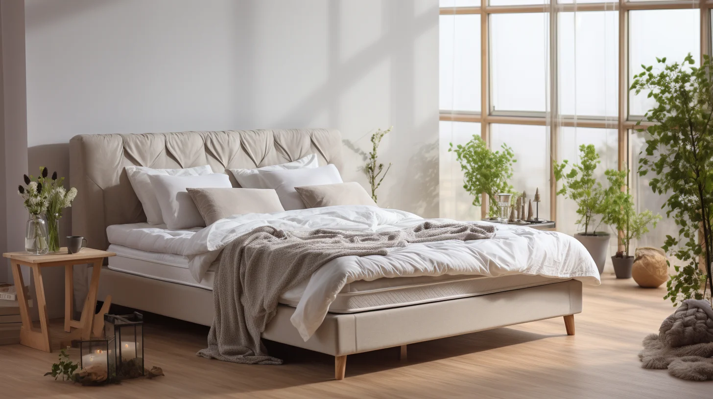 slaapkamer met comfortabel matras op het bed