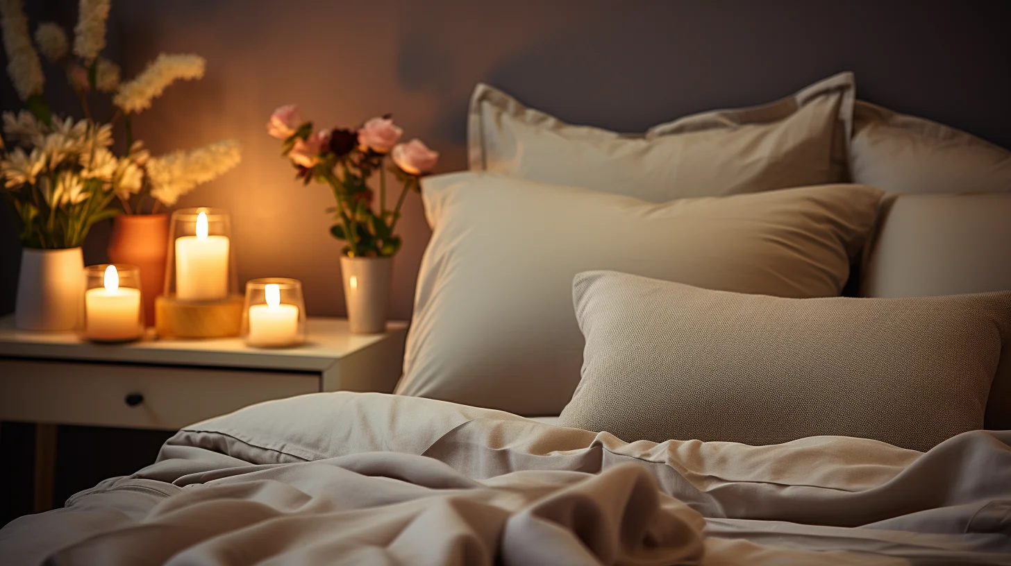 comfortabel bed met opgeklopte kussens en lakens