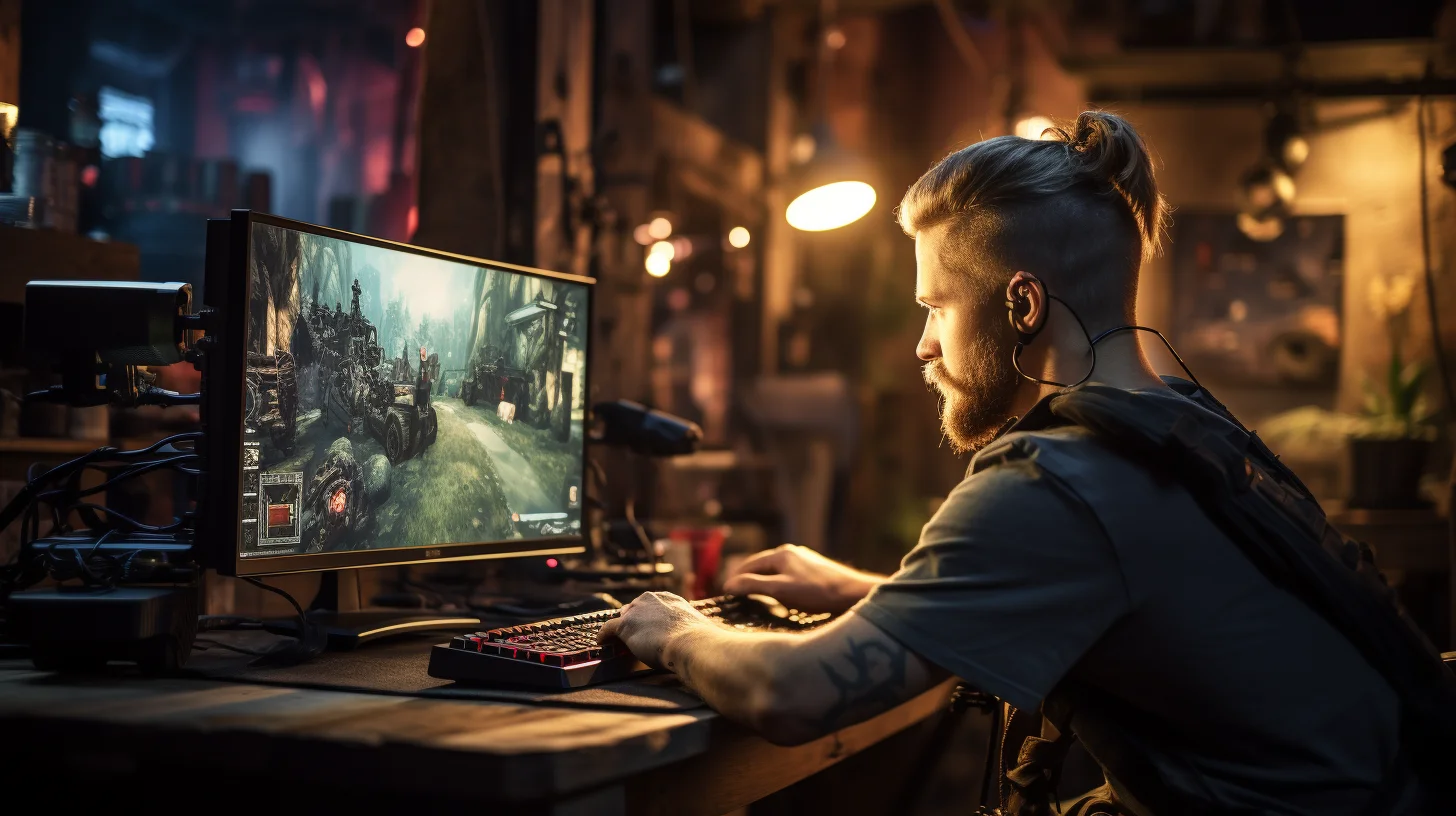 gaming monitor toont levendige spelgraphics