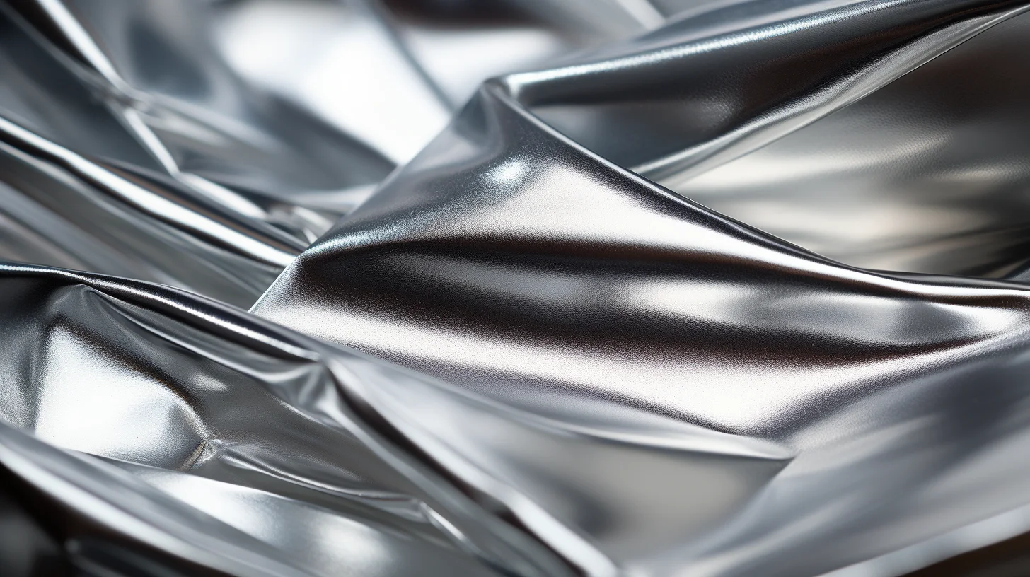 close-up van glanzend aluminiumfolie