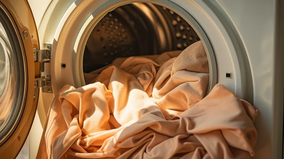 Gordijn in wasmachine, vooraanzicht
